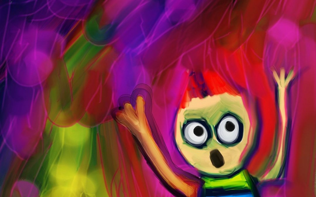 Shocked colourful person