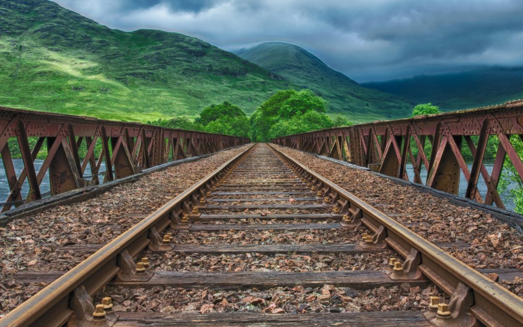 Train track on bridge