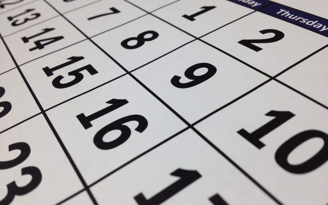 Close up of a calendar